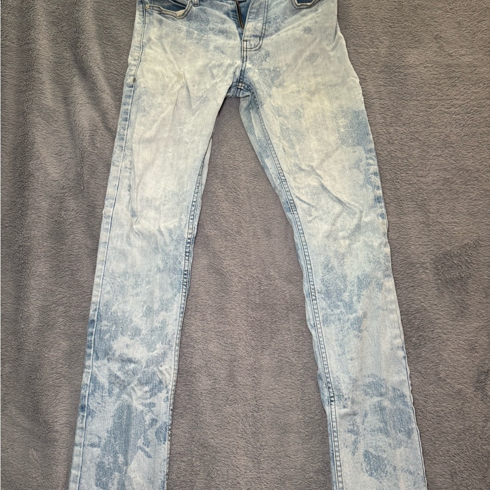 BDG Light Blue Acid-Effect Skinny Jeans
